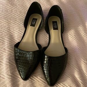 Black D’Orsay flats Brand new